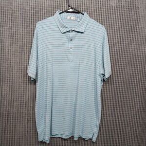 tasc Performance Polo Shirt Bamboo Cotton XXL Mens Striped Light Blue
